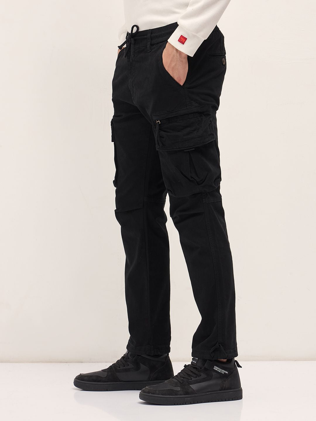 THE BEAR HOUSE Men Cotton Solid Regular Fit Cargo