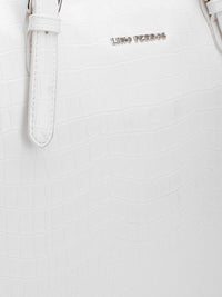 Lino Perros Croc Textured Structured Laptop Shoulder Bag