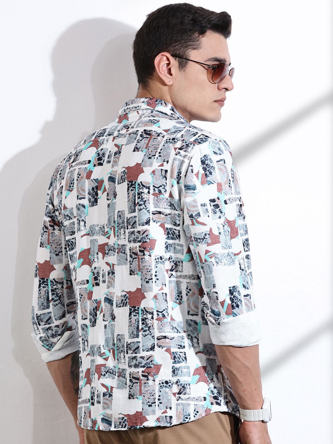 Thomas Scott Men Classic Slim Fit Opaque Printed Casual Shirt