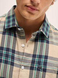 THE BEAR HOUSE Men Slim Fit Tartan Checks Casual Shirt