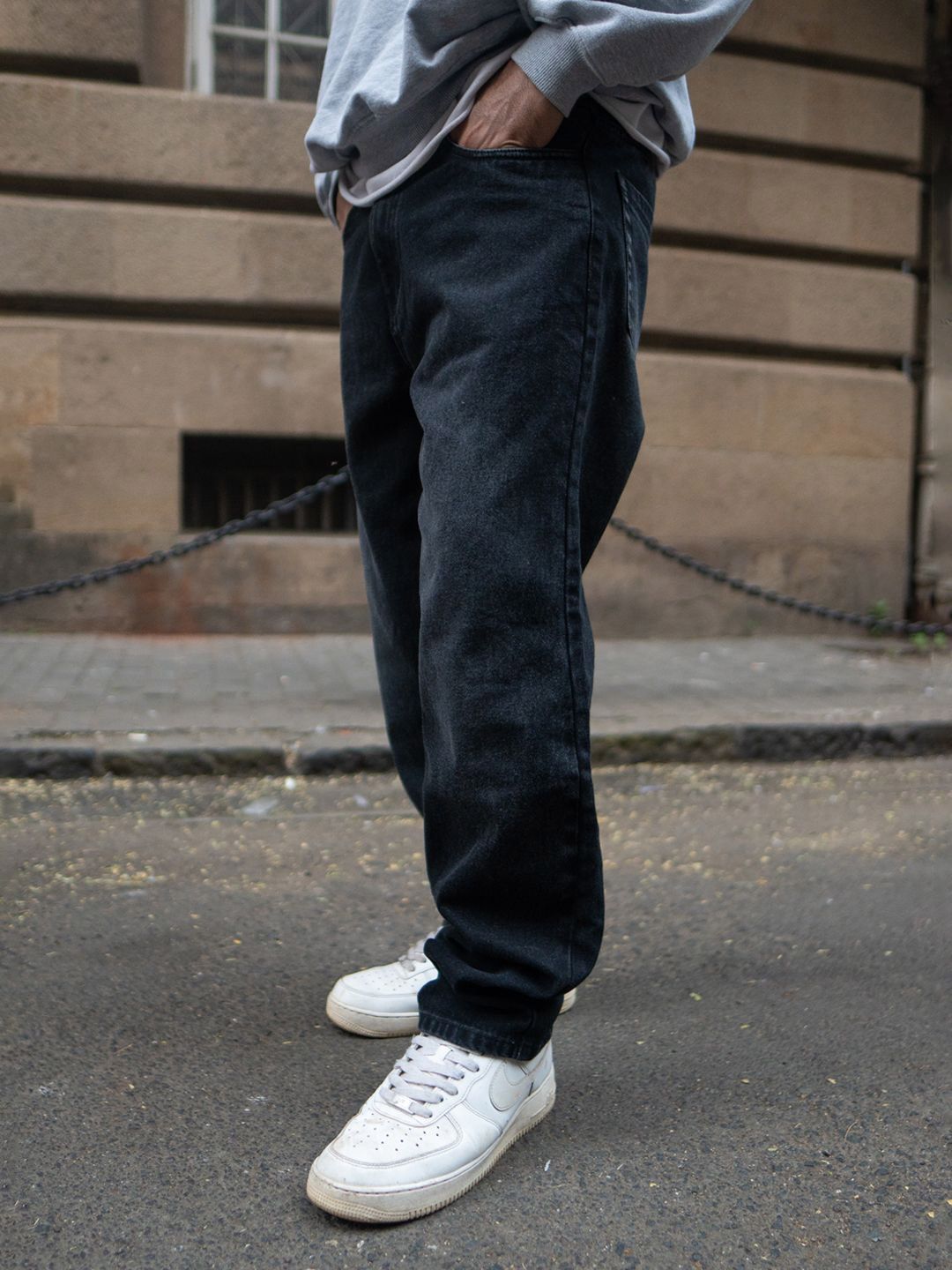 Powerlook Men Black Baggy Fit Denim Jeans