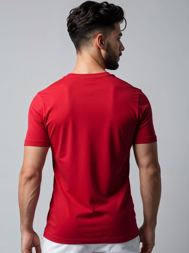 ADRO Geometric Printed Round Neck Skin-Friendly Regular Fit T-shirt