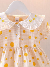 YK Polka Dot Print Peplum Maxi Dress