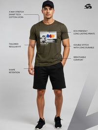 ADRO Men Graphic Printed Regular Fit Round Neck Cotton T-shirt