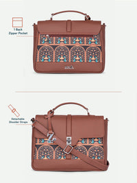 Zouk Peacock Motif Dicetak Satchel Struktur