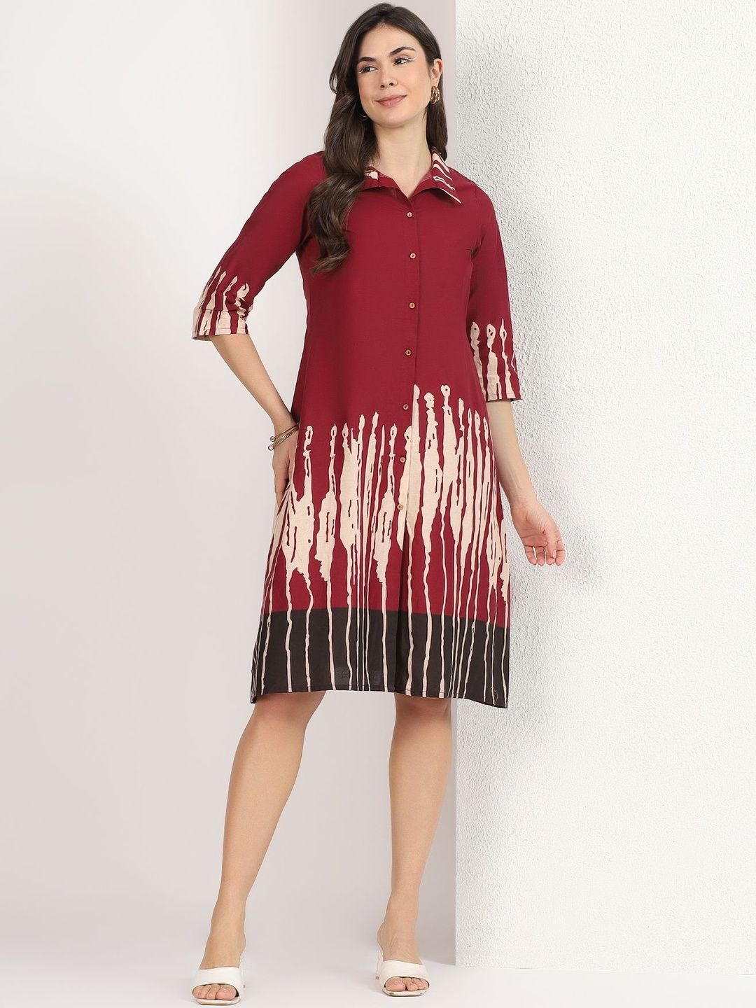 Mamicha Print Shirt Dress