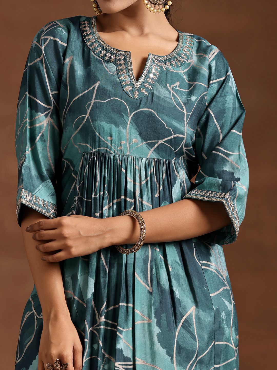 Libas Floral Embroidered Anarkali Kurta