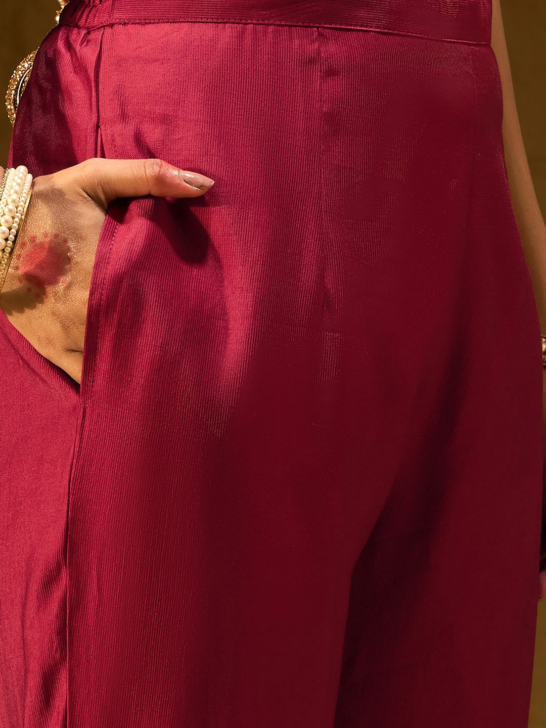 Indo Era Ethnic Motifs Yoke Design Thread Work Liva Straight Kurta With Trousers & Dupatta
