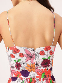 DressBerry Blooming Beautiful Floral Print Strappy Mini A-line Dress