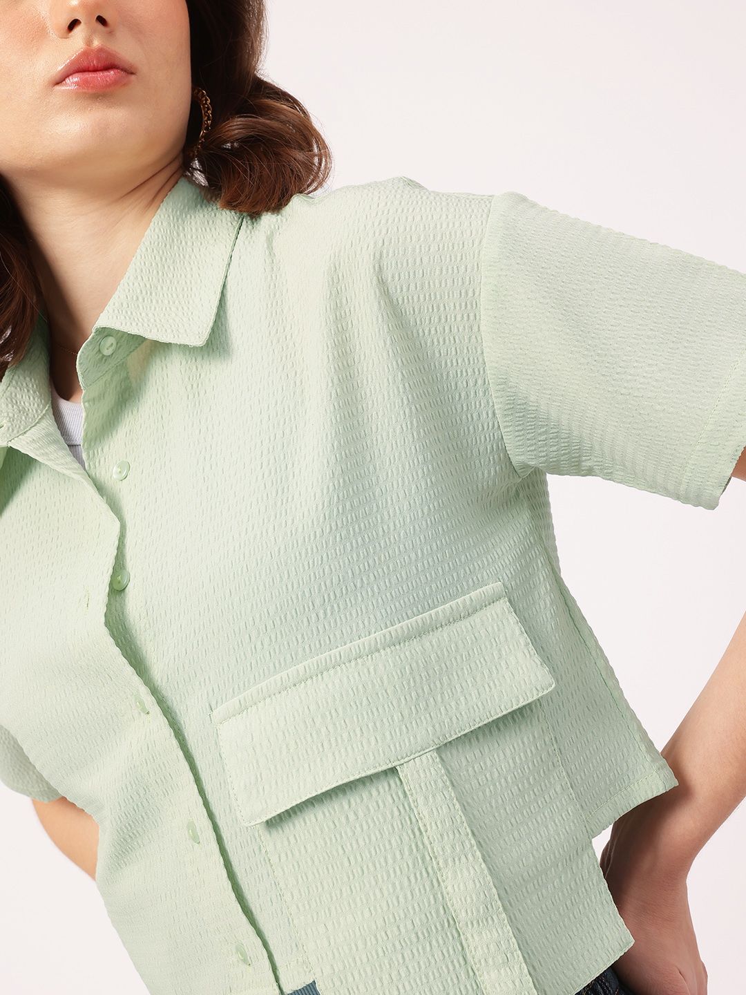 DressBerry Boxy Crop Shirt