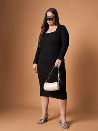 SASSAFRAS Curve Bodycon Midi Dress