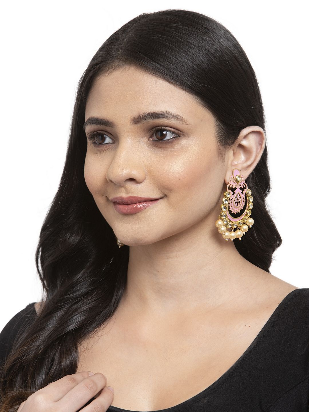 Anting-anting Jatuh Kontemporari Bersalut Emas Anouk Cubic Zirconia