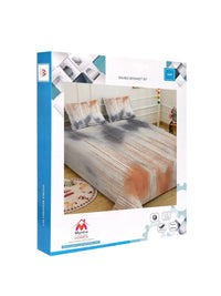 Myntra Elegant Homes Grey & Orange 400 TC King Double Bedsheet with 2 Pillow Covers
