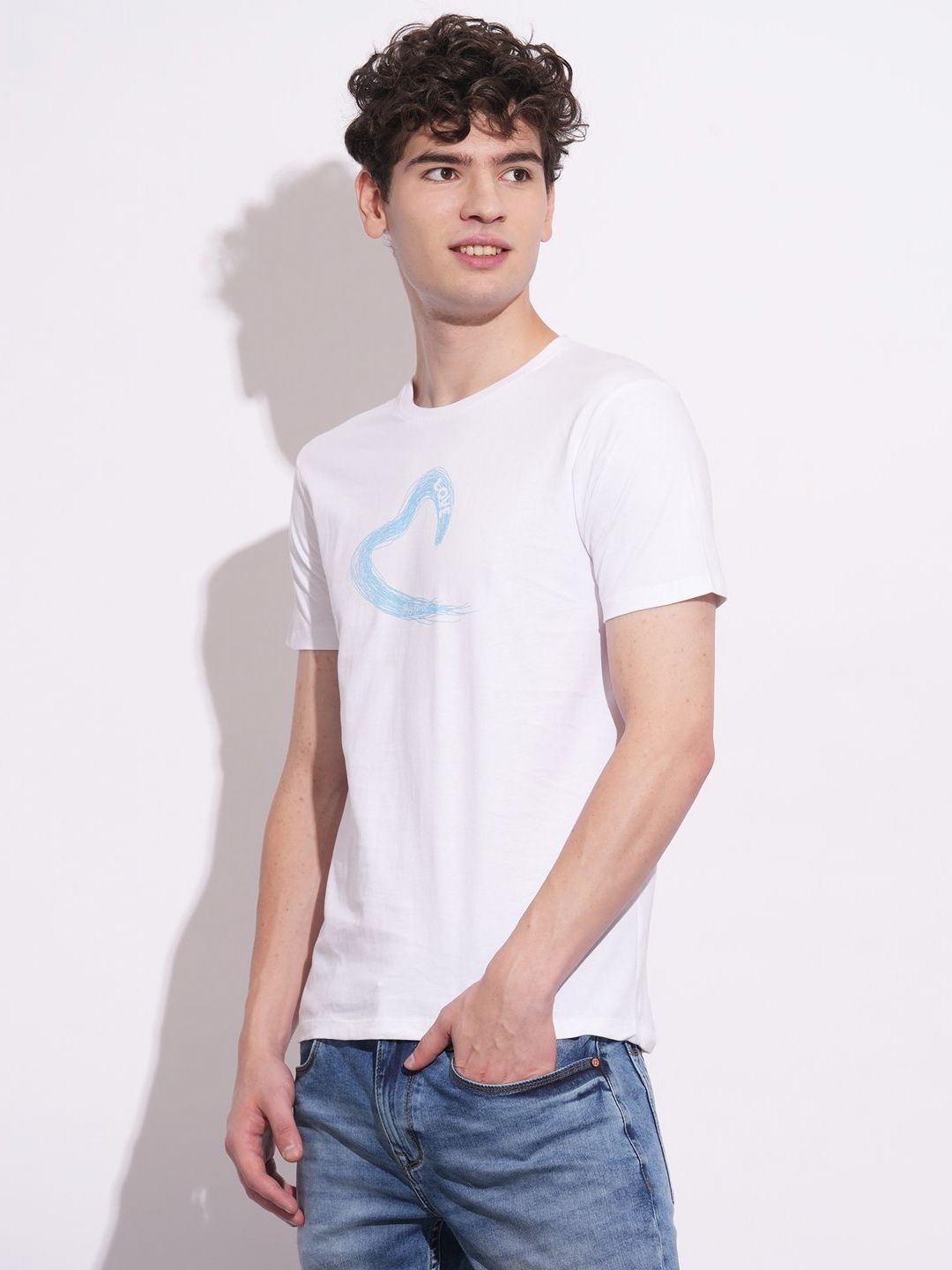 Being Human Men Graphic Printed Round Neck Cotton Slim Fit T-shirt