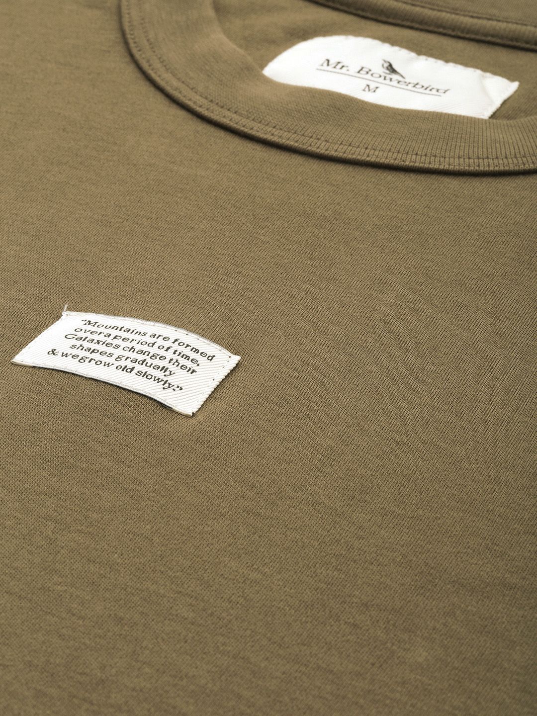 Mr Bowerbird Solid Pure Cotton Casual Oversized T-shirt With Patchwork Detail