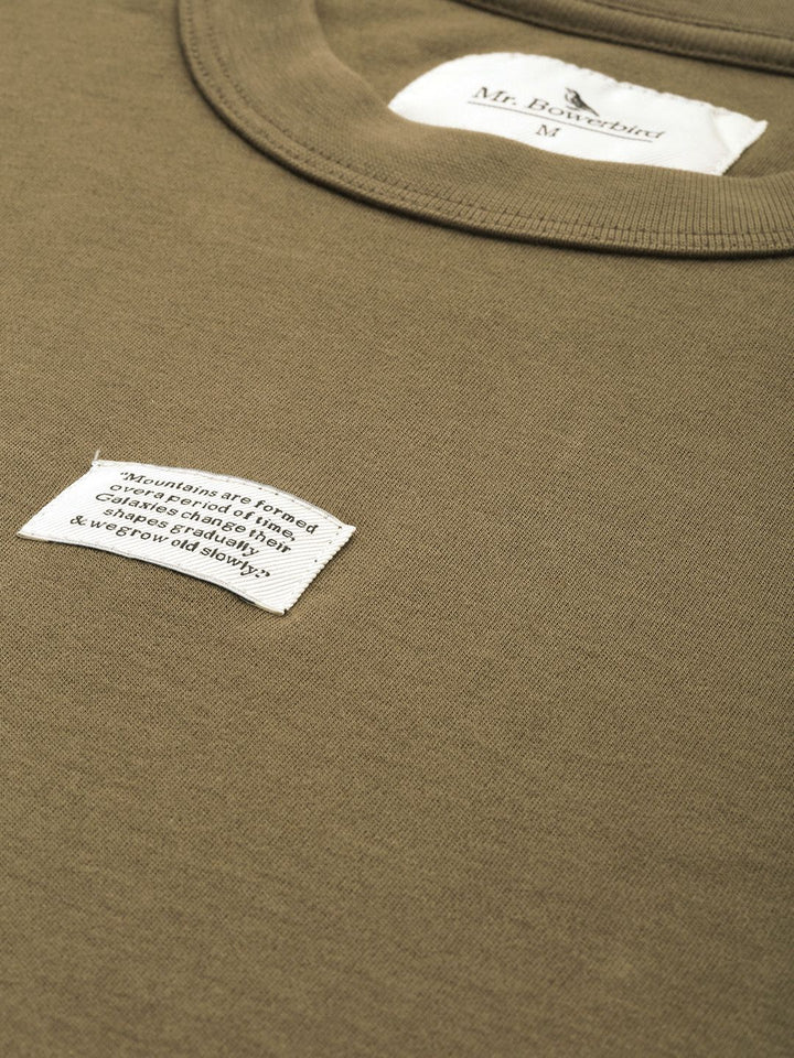 Mr Bowerbird Solid Pure Cotton Casual Oversized T-shirt With Patchwork Detail