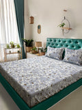 Myntra Elegant Homes Bunga Kelabu 300 TC Set Cadar Double King-2.5mX2.25m