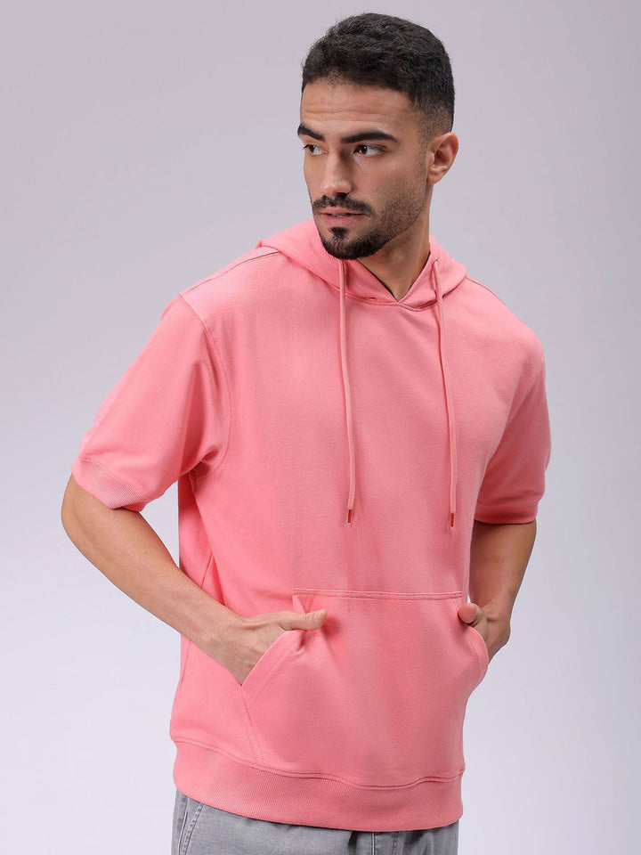 The Indian Garage Co Mens Polyester Oversized Solid Hooded Sweatshirts