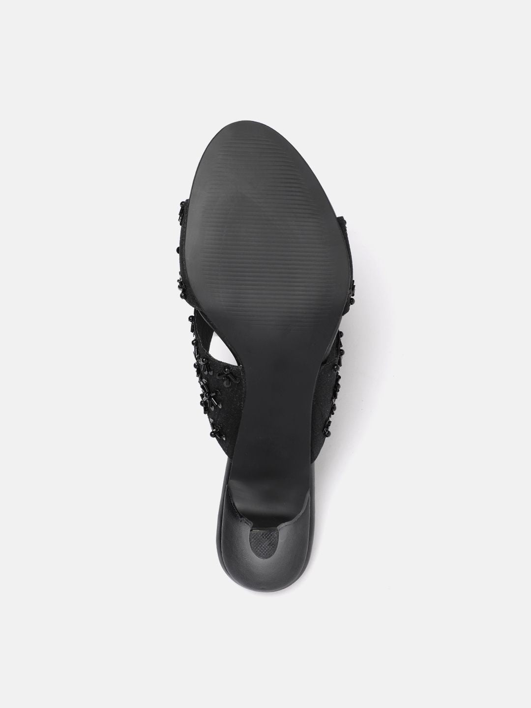 House of Pataudi Embellished Kitten Heeled Sandals