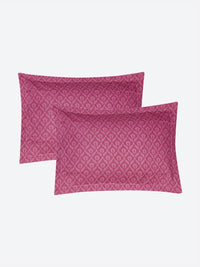 Monte Carlo Magenta & Bronze-Toned Floral Printed 144 TC King Bedsheet Set 1.85 m x 1.95 m