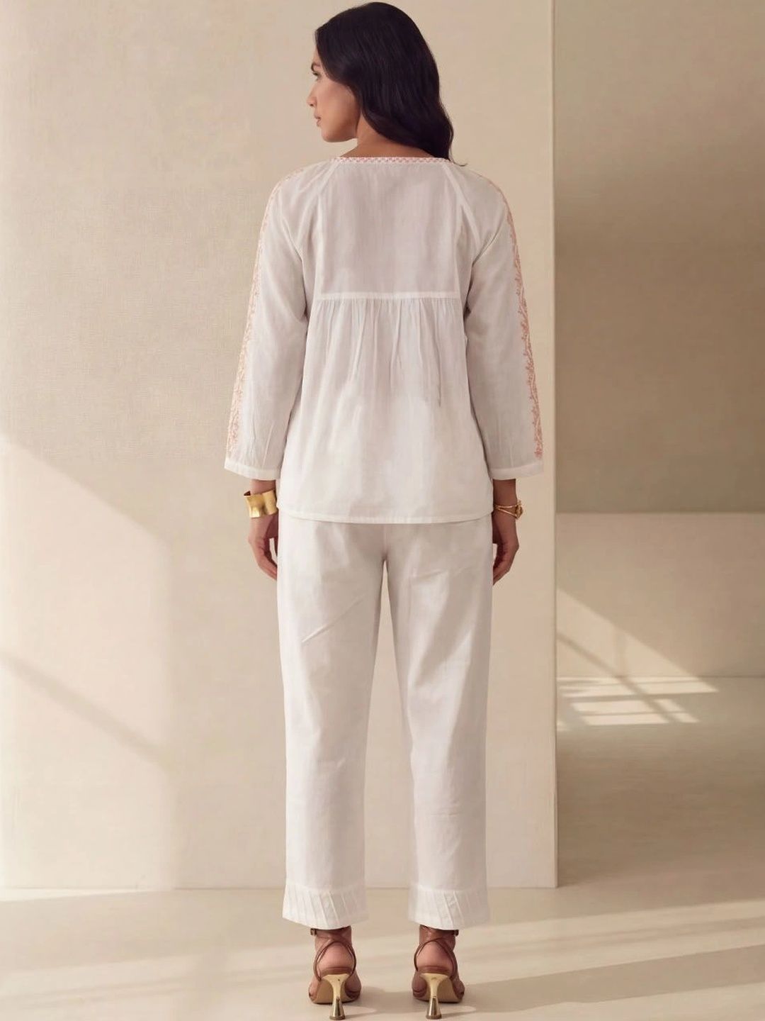 House of Chikankari Embroidered Ethnic Cotton Top