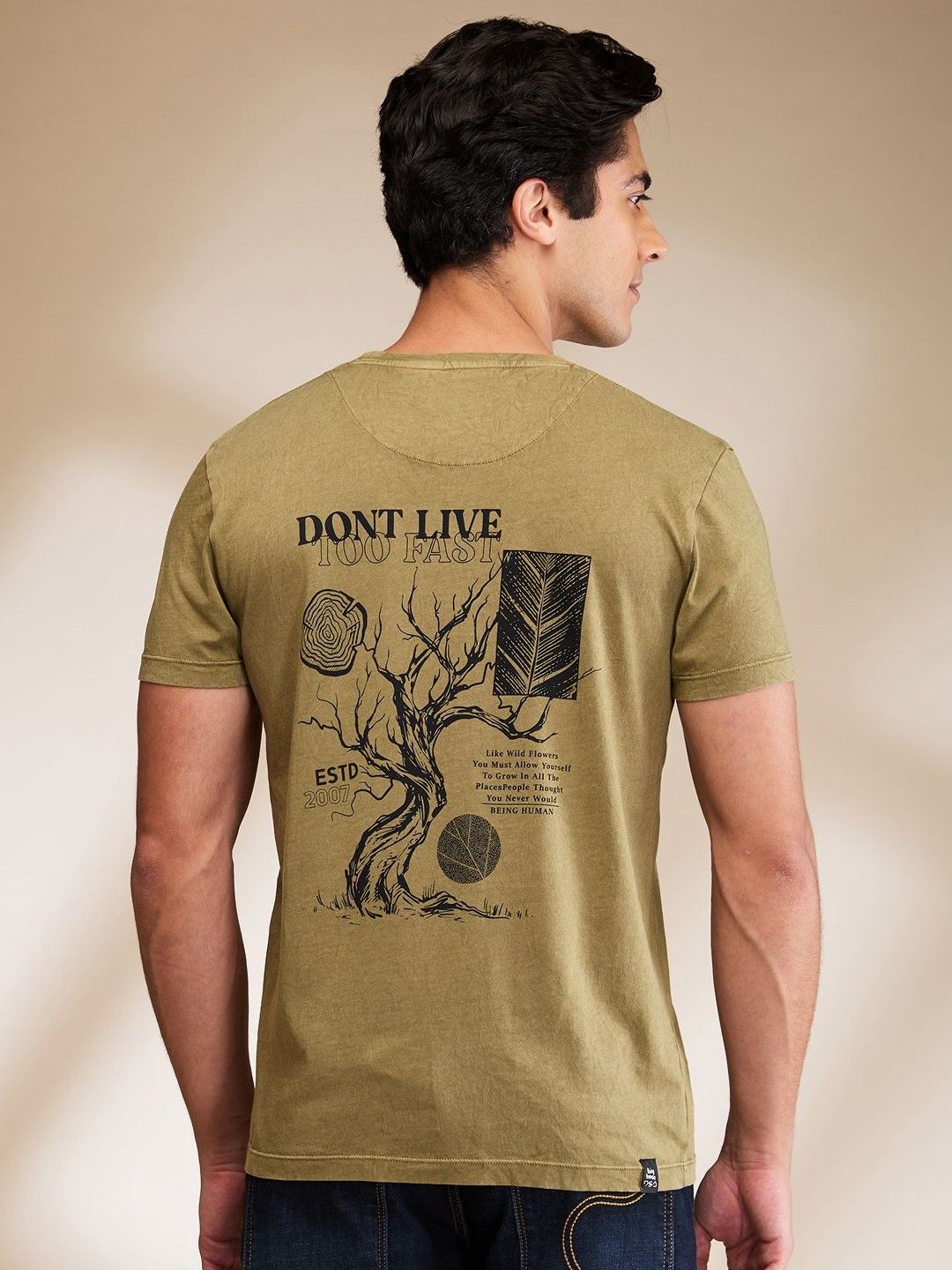 Being Human Men Graphic Printed Round Neck Cotton T-shirt