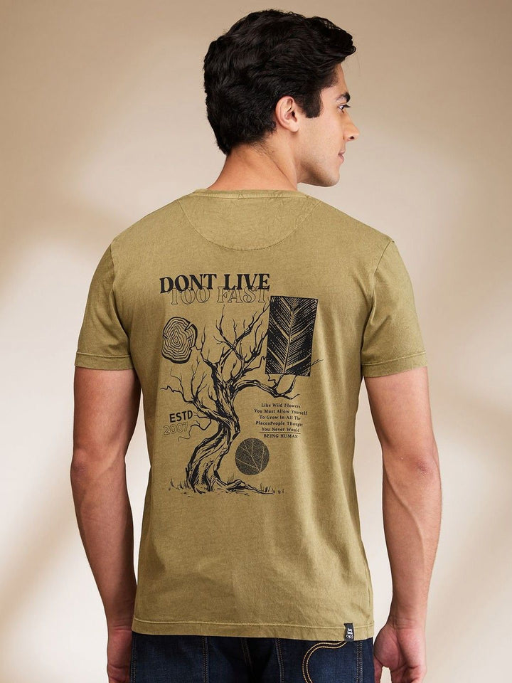 Being Human Men Graphic Printed Round Neck Cotton T-shirt