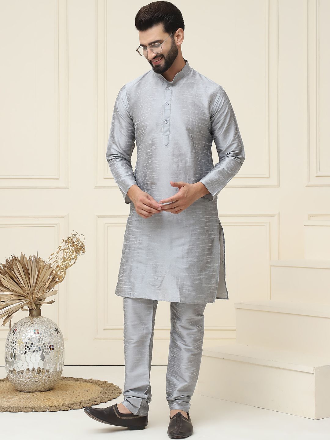SOJANYA Mandarin Collar Kurta with Churidar