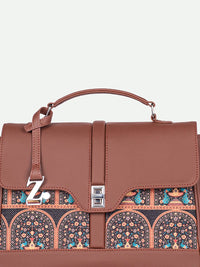 Zouk Peacock Motif Dicetak Satchel Struktur