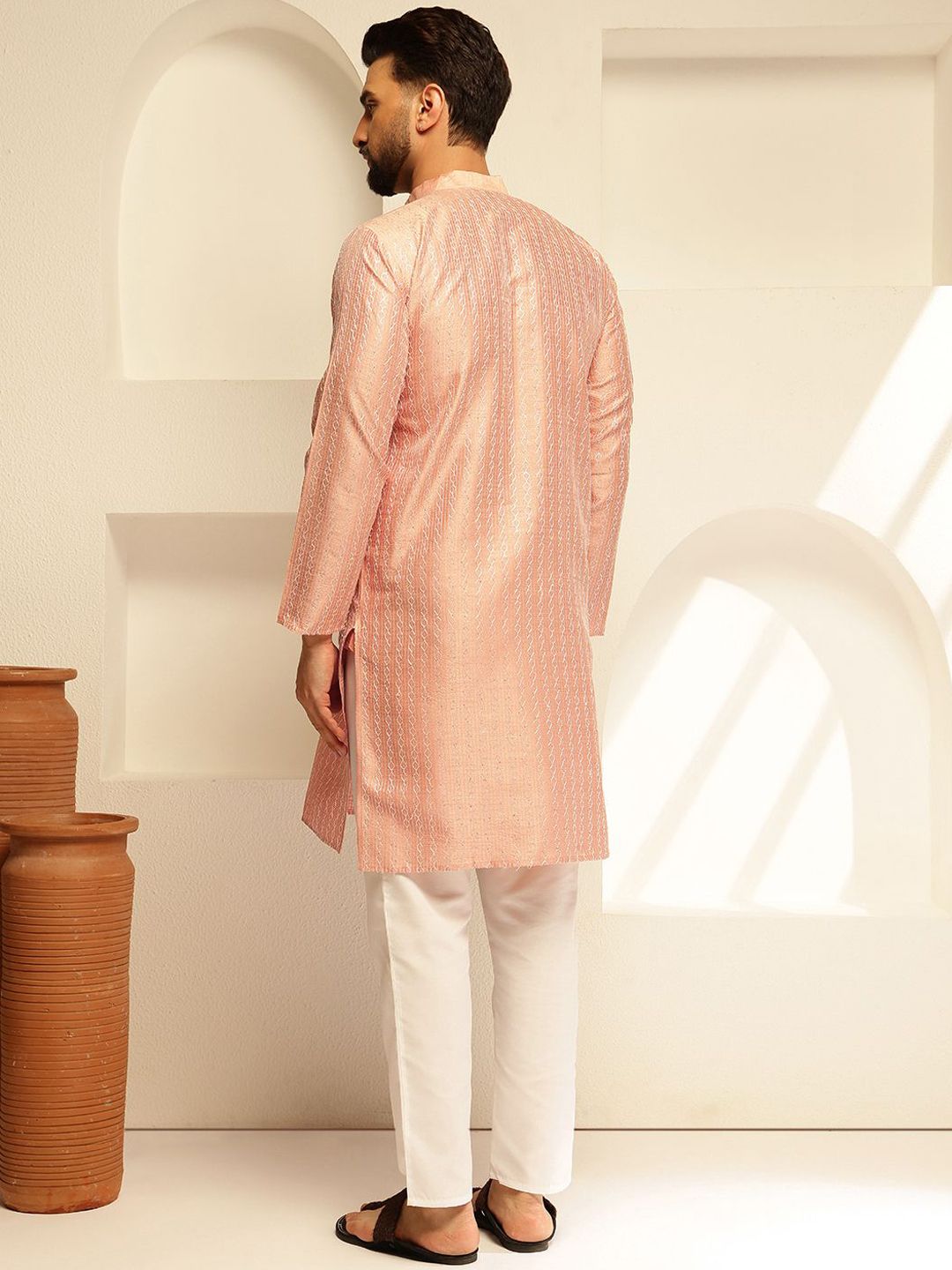 SOJANYA Kurta Lurus Labuci Sulam Geometrik
