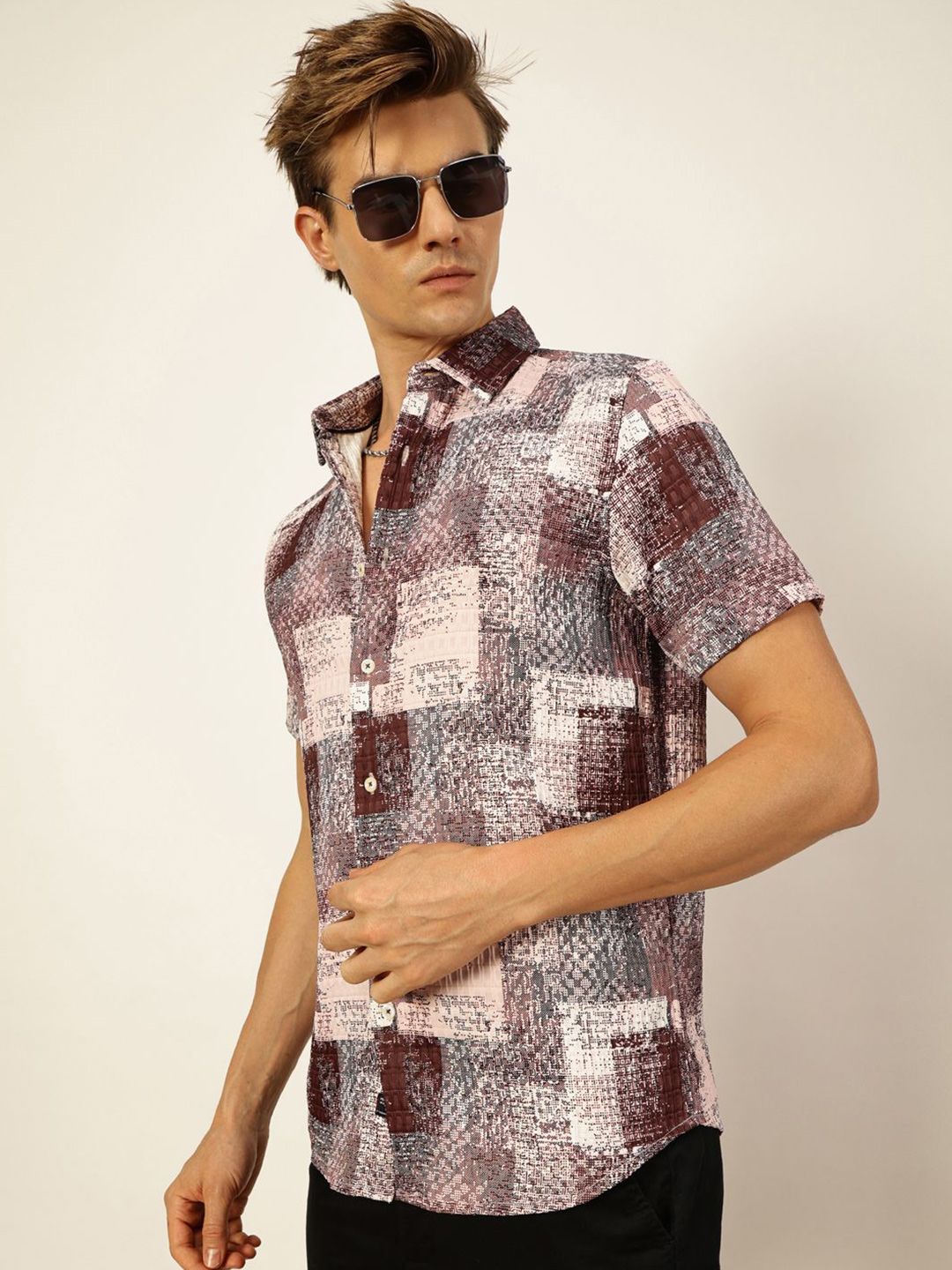 Thomas Scott Men Premium Slim Fit Opaque Printed Casual Shirt