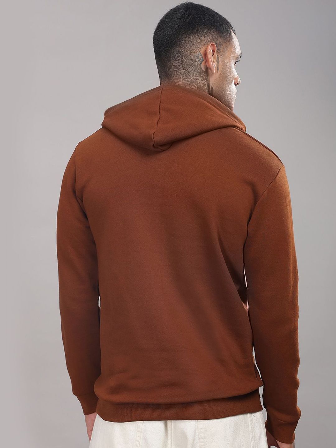 ADRO Men Graphic Printed Hood Cotton Pullover Sweatshirt