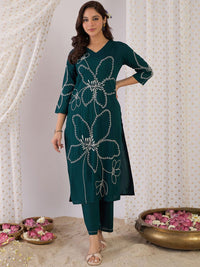 Indo Era Women Floral Embroidered Regular Thread Work Kurta with Palazzos