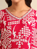 Mamicha Women Ethnic Motifs Printed Regular Beads and Stones Pure Cotton Kurta with Trousers