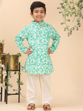 Cutiekins Boys Floral Printed Kurta with Pyjama