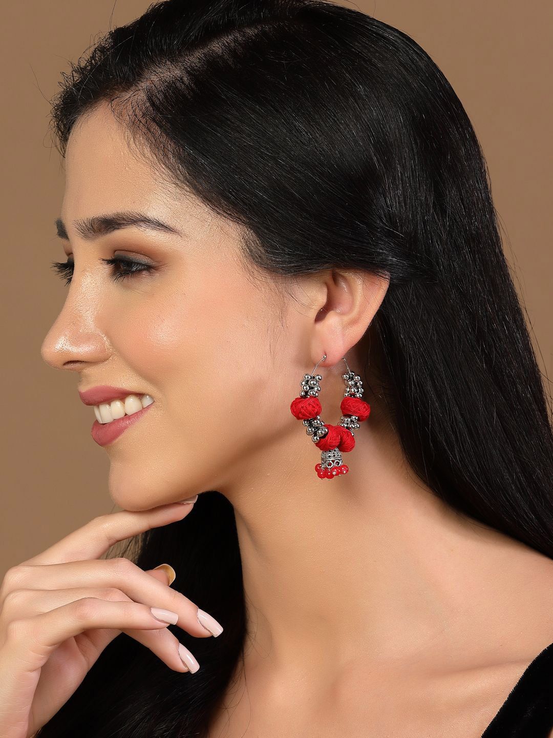 Anouk Silver Plated Circular Hoop Earrings