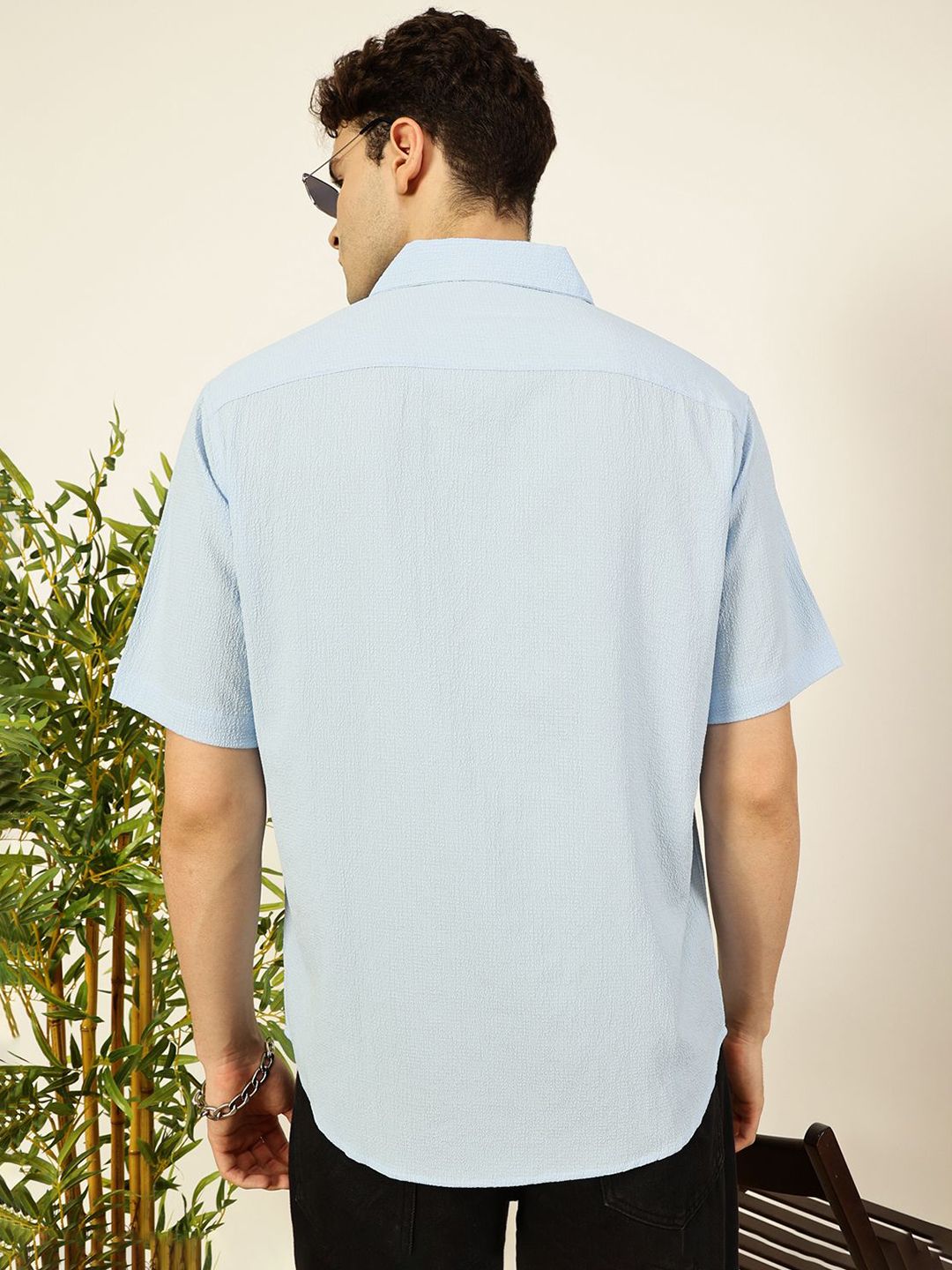 Thomas Scott Men Premium Self Design Casual Shirt