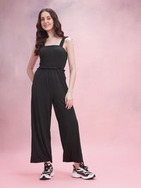 DressBerry Smocked Detail Shoulder Straps Basic Jumpsuit