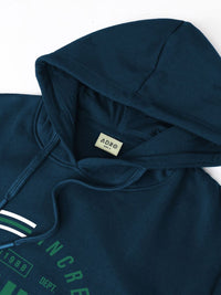 ADRO Men Typography Printed Hood Cotton Pullover Sweatshirt
