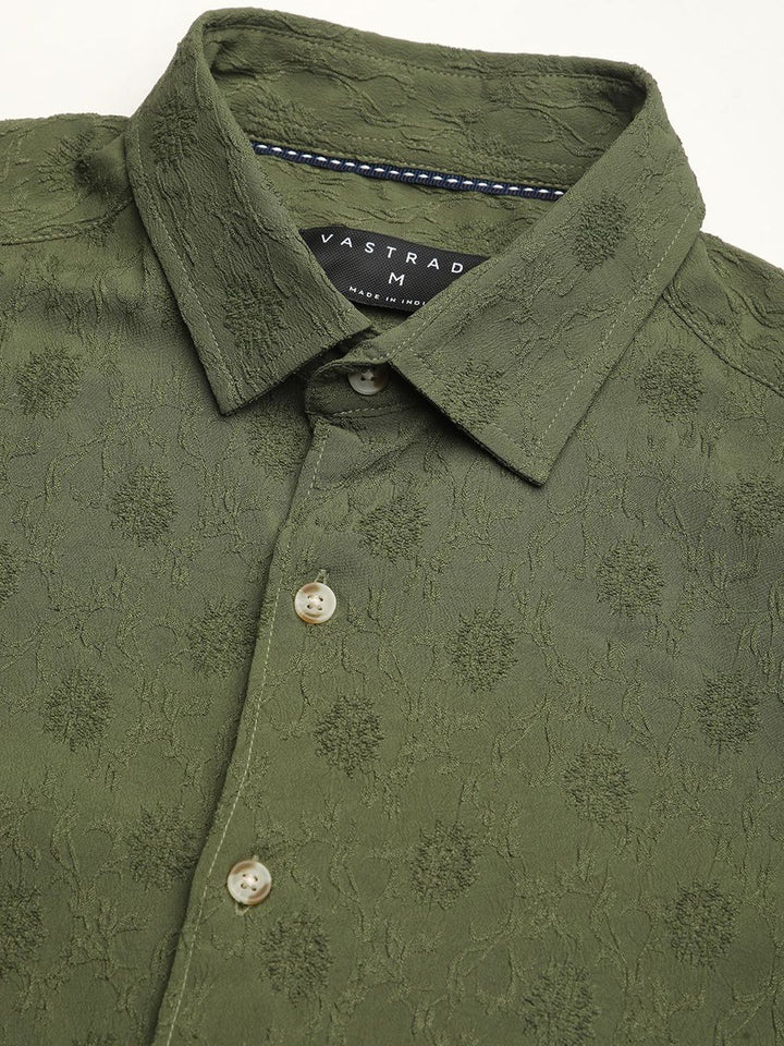 VASTRADO Men Classic Slim Fit Opaque Casual Shirt