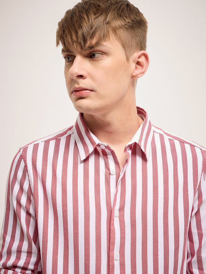 THE BEAR HOUSE Men Slim Fit Striped Casual Shirt