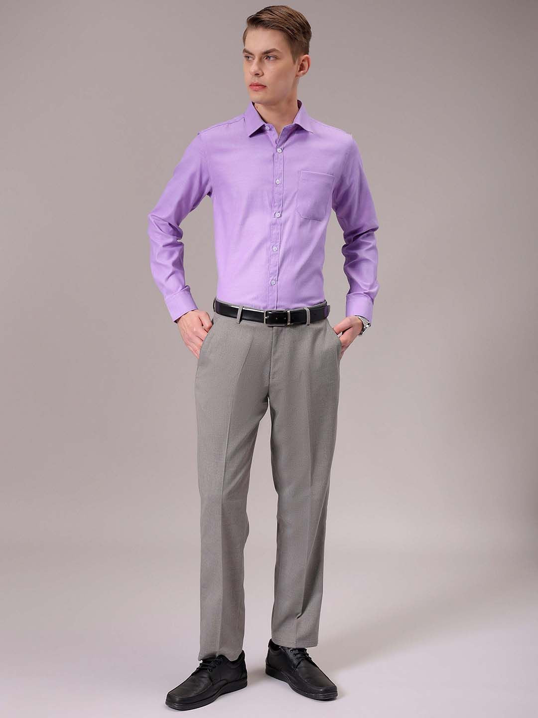 The Indian Garage Co. X Luxe Men Spread Collar Solid Slim Fit Formal Shirt