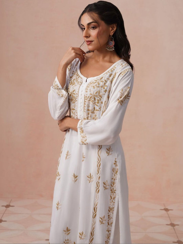 House of Chikankari Women Embroidered Chikankari Kurta