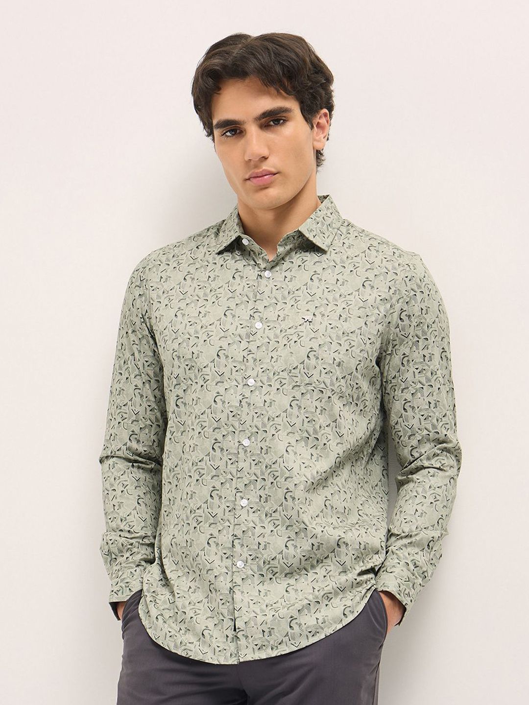 THE BEAR HOUSE Men Tailored Fit Opaque Printed Formal Shirt