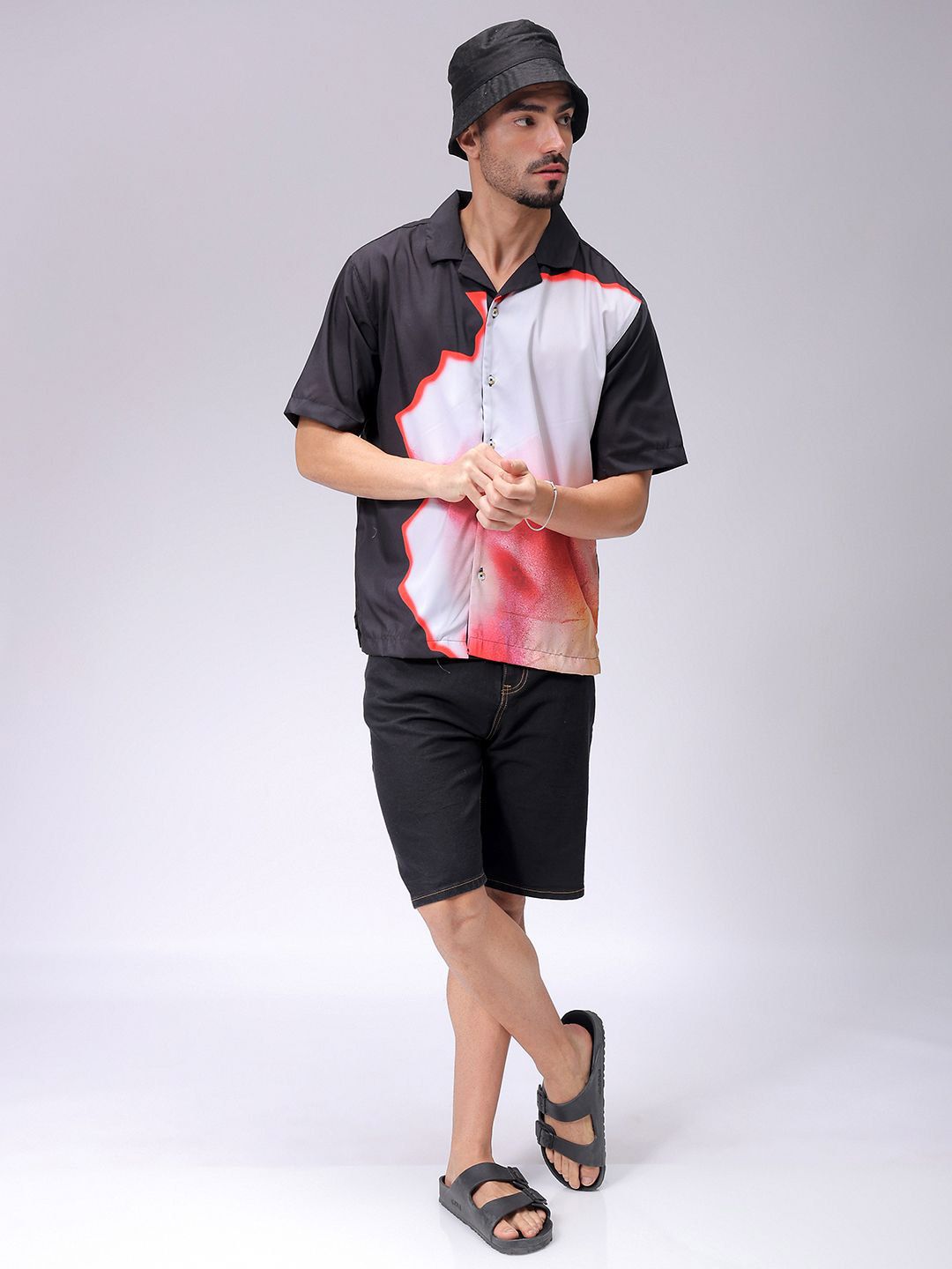 The Indian Garage Co Men Oversized Graphic Printed Resortwear Shirt