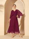 Antheaa Women Embellished Flared Sleeve Fit and Flare Dress
