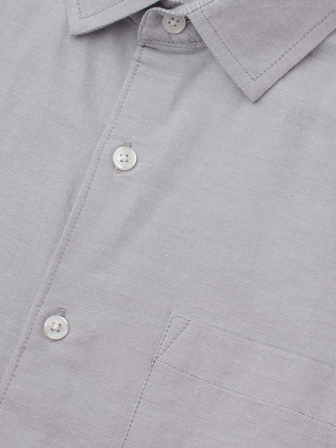 VASTRADO Men Classic Slim Fit Solid Cutaway Collar Cotton Casual Shirt