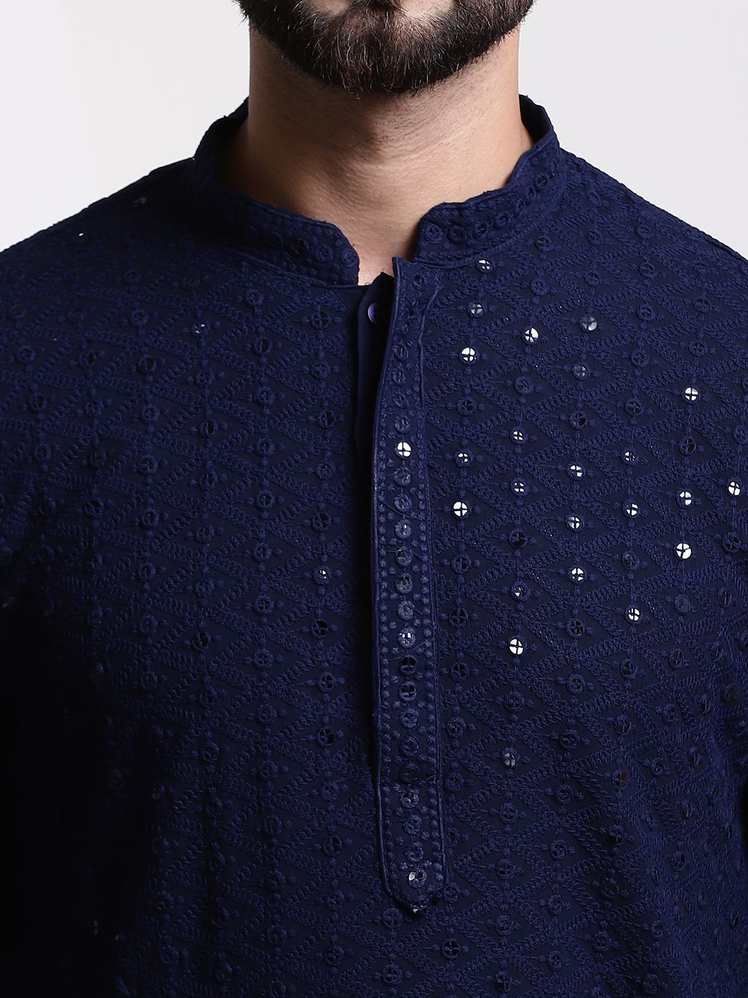 SOJANYA Kurta Kapas Tulen Dihiasi Labuci
