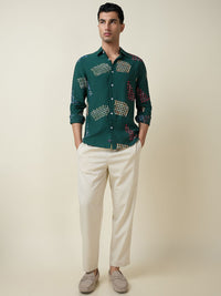 Thomas Scott Men Embroidered Regular Fit Casual Shirt