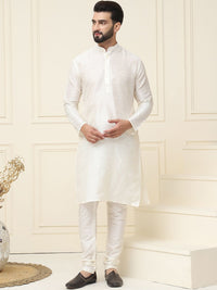 SOJANYA Mandarin Collar Silk Cotton Straight Kurta with Churidar